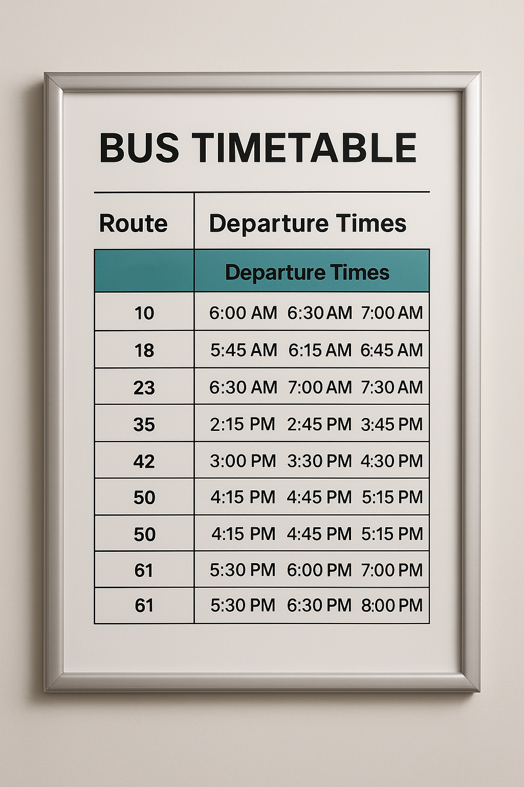 Timetables